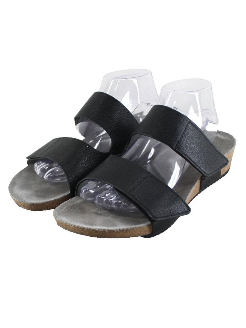 Abeo Gabie Sandals Womens Size 10 N Black Leather Adjustable Strap Wedge